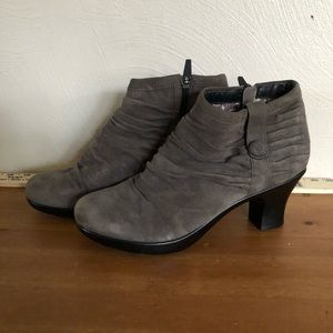 Dansko Gray Suede Booties